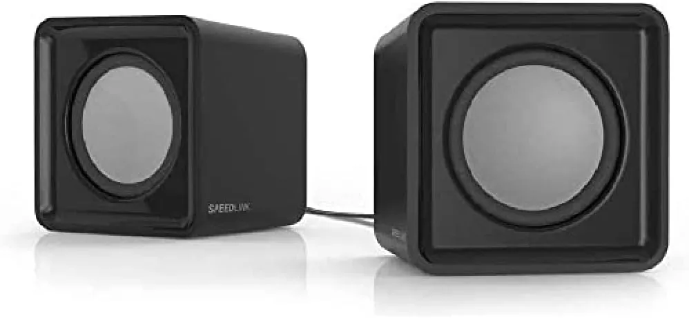Bild von Speedlink TWOXO Stereo PC Lautsprecher in Schwarz mit 3,5mm Klinkenstecker für Desktop und Laptop