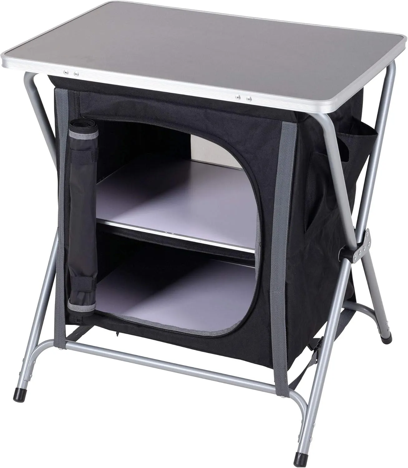 Bild von Spetebo faltbarer Campingschrank in Aluminium mit den Maßen 64x60x45 cm, ideal als Mehrzweckschrank für Küche und Vorzelt