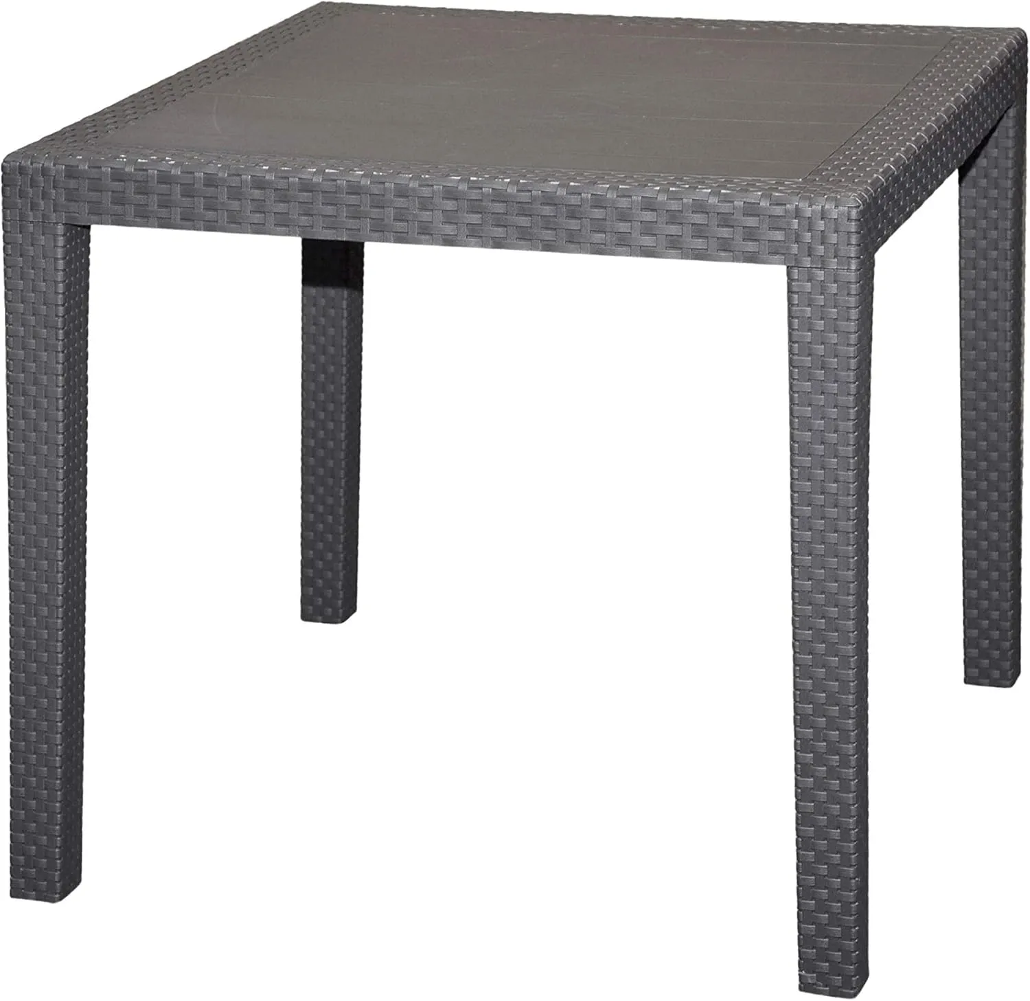 Bild von Spetebo Gartentisch aus Rattan in Anthrazit, 79x79x72 cm