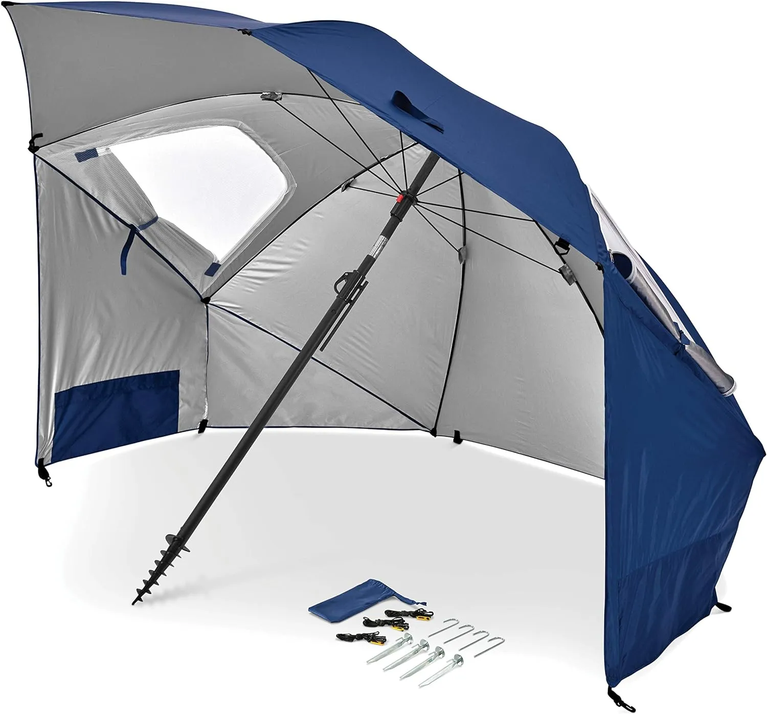 Bild von SportBrella Premiere Sonnenschirm in Blau mit 8 Fuß Durchmesser für vielseitige Nutzung im Garten
