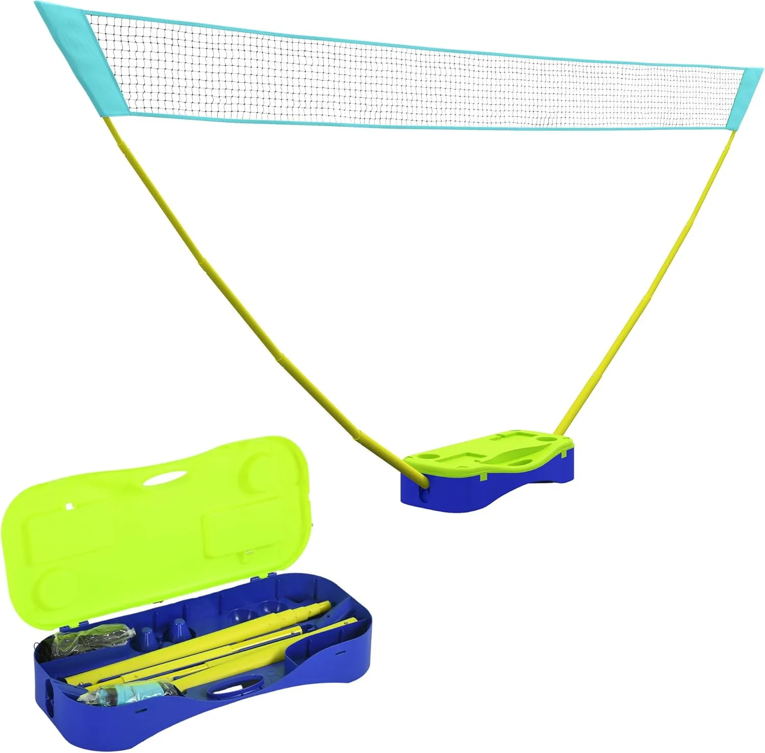 Bild von SPORTNOW 2 in 1 Badminton und Volleyball Set mit verstellbarem Netz und Tragetasche für Innen und Außen