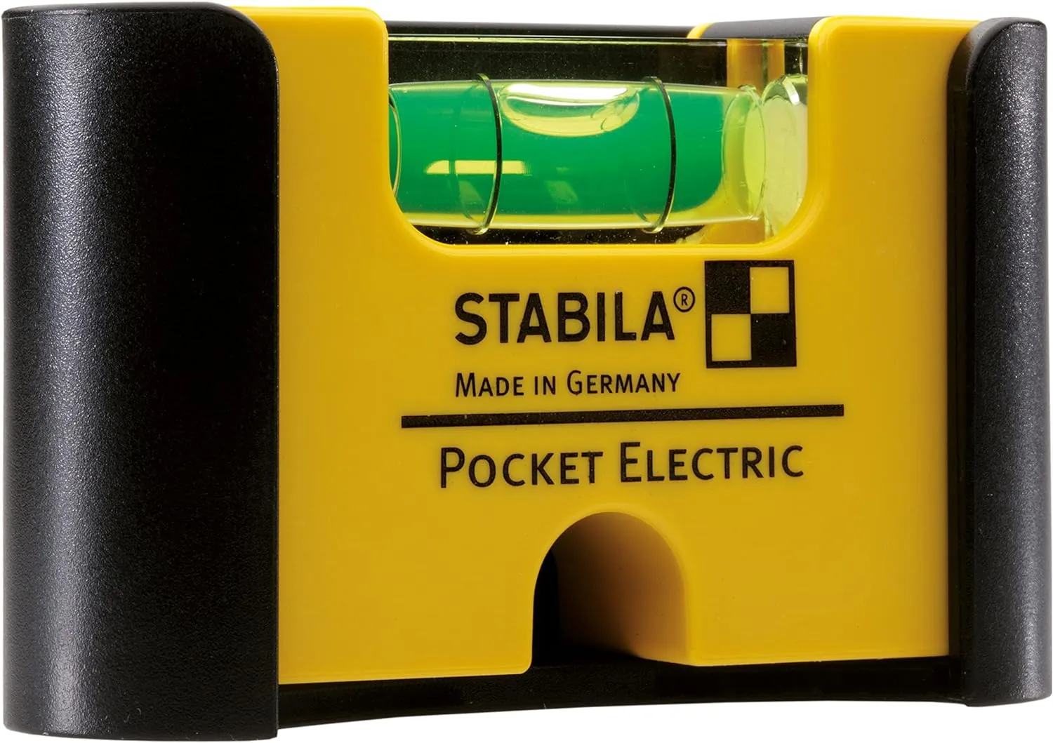 Bild von STABILA Mini Wasserwaage Pocket Electric mit Gürtel-Clip und starkem Magnet, 7 cm, Made in Germany, Gelb