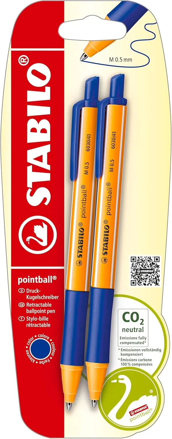Bild von STABILO pointball Druck-Kugelschreiber im 2er Pack in Blau