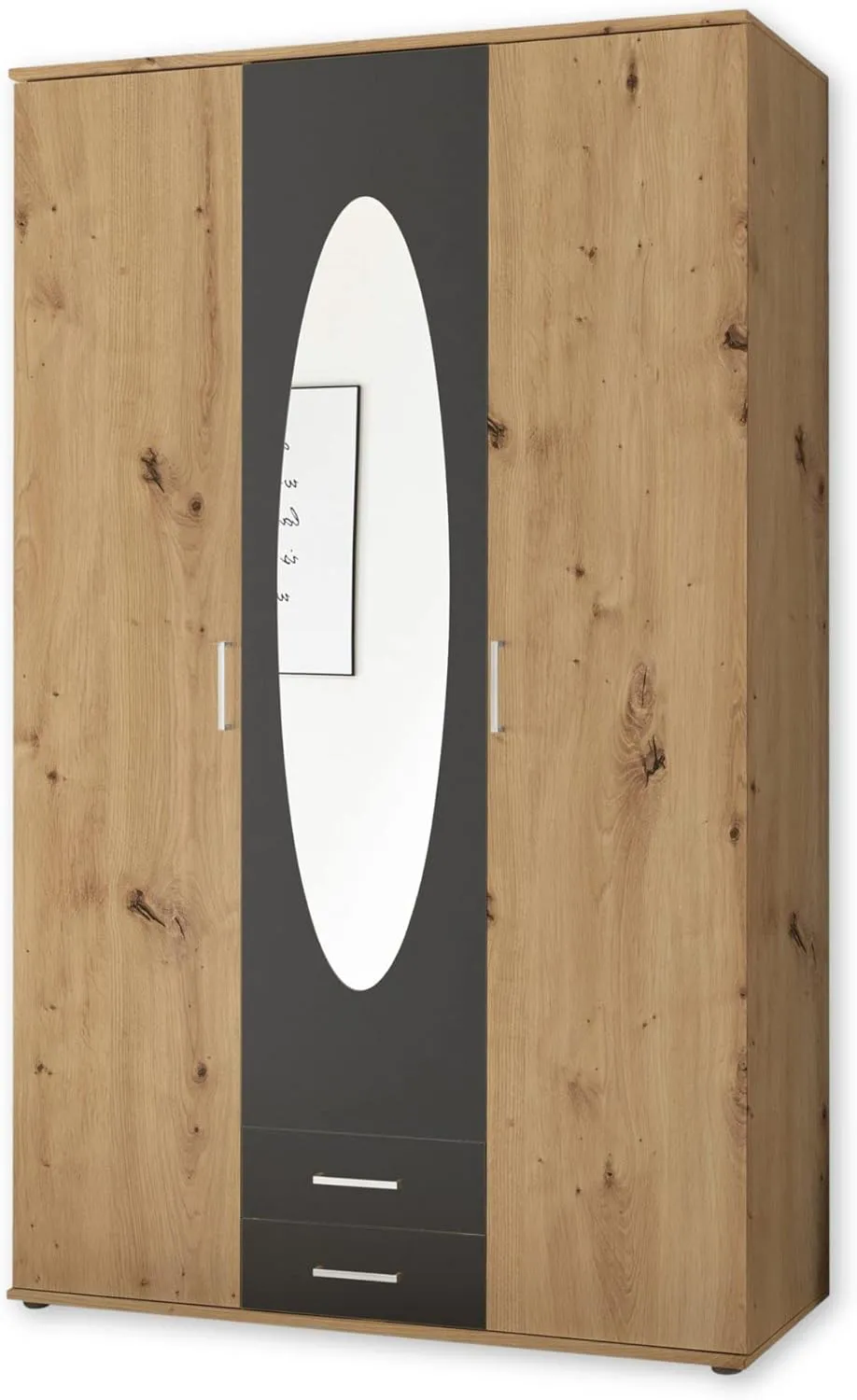 Bild von Stella Trading Kleiderschrank in Artisan Eiche mit Spiegeltür, 3-türig, 120 x 195 x 55 cm