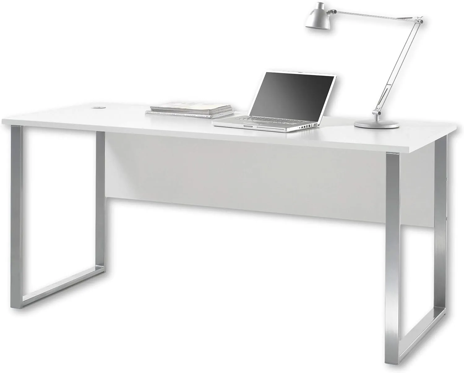 Bild von Stella Trading OFFICE LUX Schreibtisch in Grau mit Kabeldurchführung und großer Arbeitsfläche, Maße 170 x 76 x 73 cm