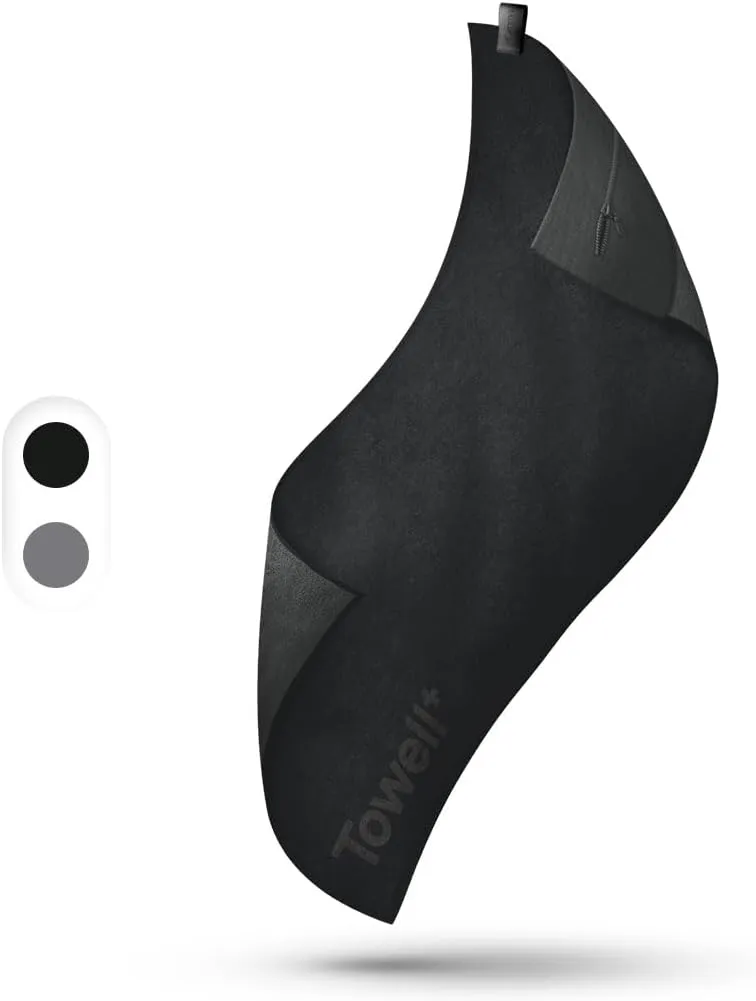 Bild von STRYVE Sporthandtuch Towell+ in Graphite Black mit Magnetclip und Rutschschutz, 90 x 40 cm