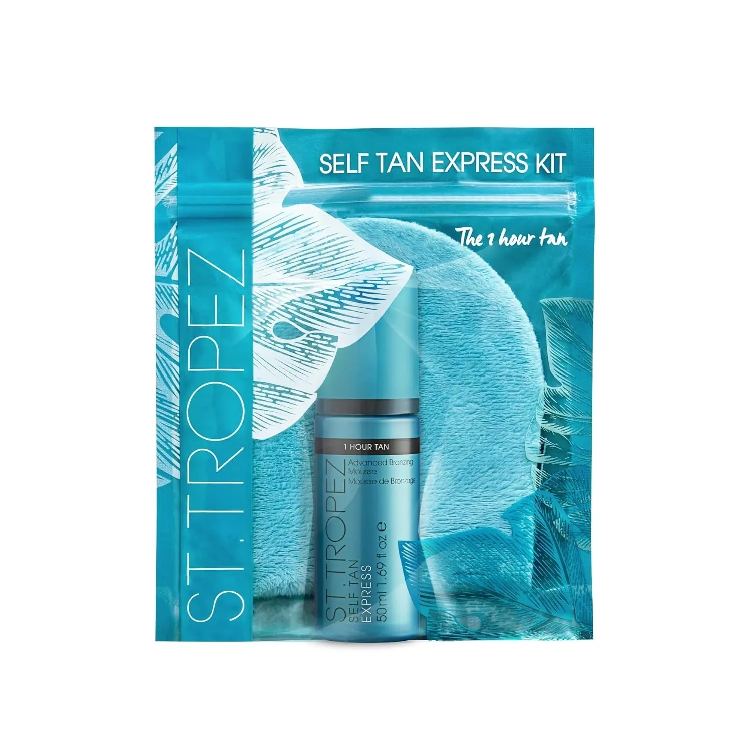 Bild von St.Tropez Self Tan Express Mini Kit mit 50 ml Mousse und Applikator-Handschuh, entwickelt in 1-3 Stunden für ein streifenfreies Finish