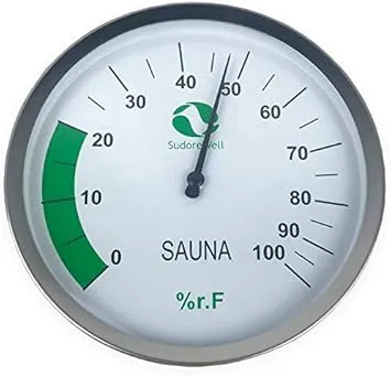 Bild von SudoreWell Sauna Hygrometer Classic mit einem Durchmesser von 125 mm