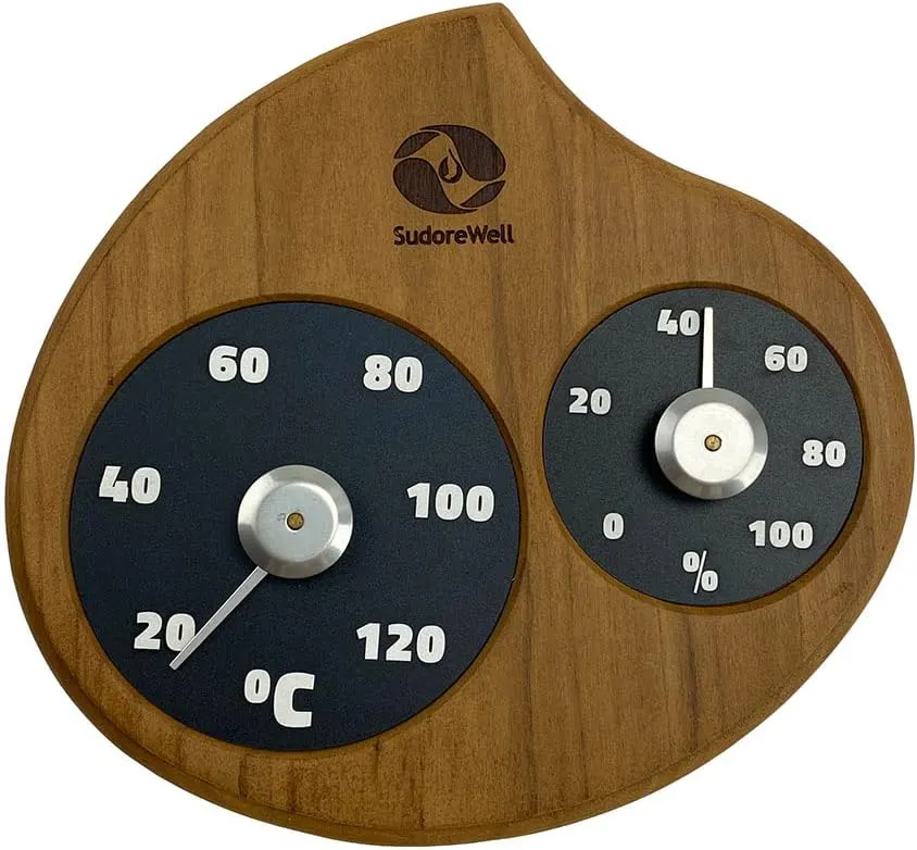 Bild von SudoreWell Sauna Klimamesser Thermometer und Hygrometer aus Zedernholz