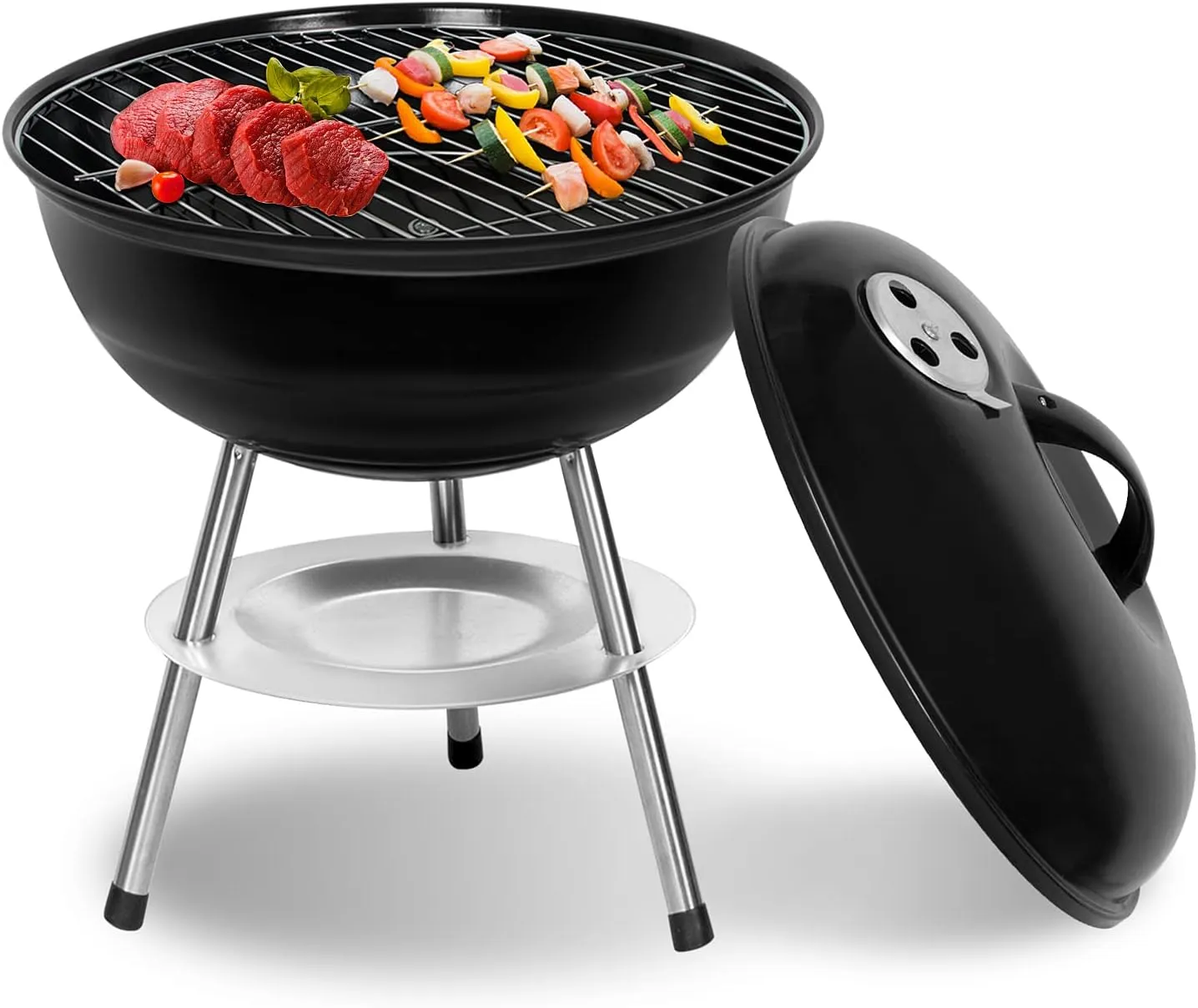 Bild von SunJas tragbarer Holzkohlegrill für 3 bis 5 Personen, ideal für Garten, Camping und Picknick