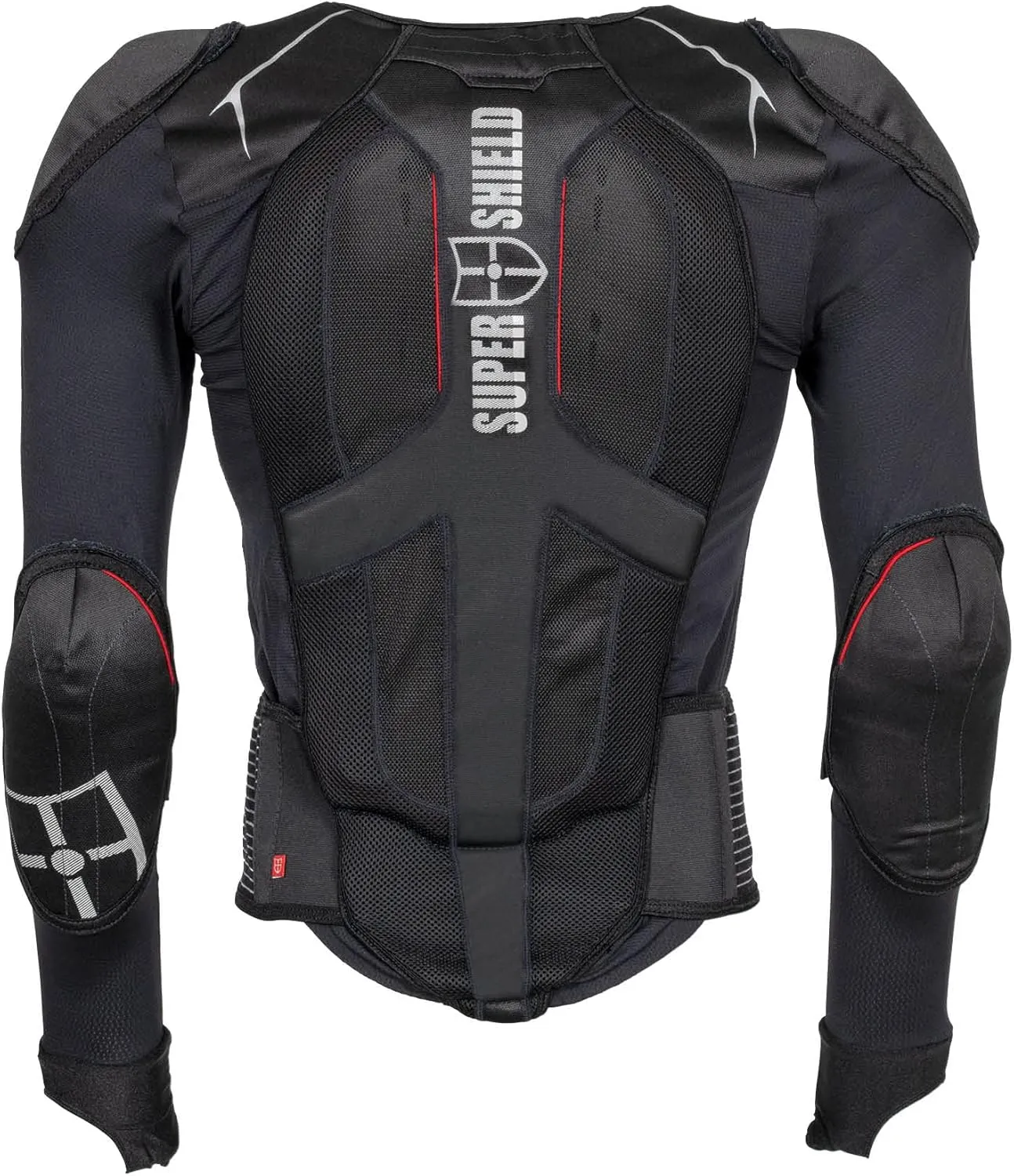 Bild von SUPER SHIELD Protektorenjacke mit Rücken-, Ellenbogen- und Schulterprotektoren, Level 2 CE zertifiziert, ideal für Motorrad, Ski, Snowboard, Reiten und MTB, Größe M