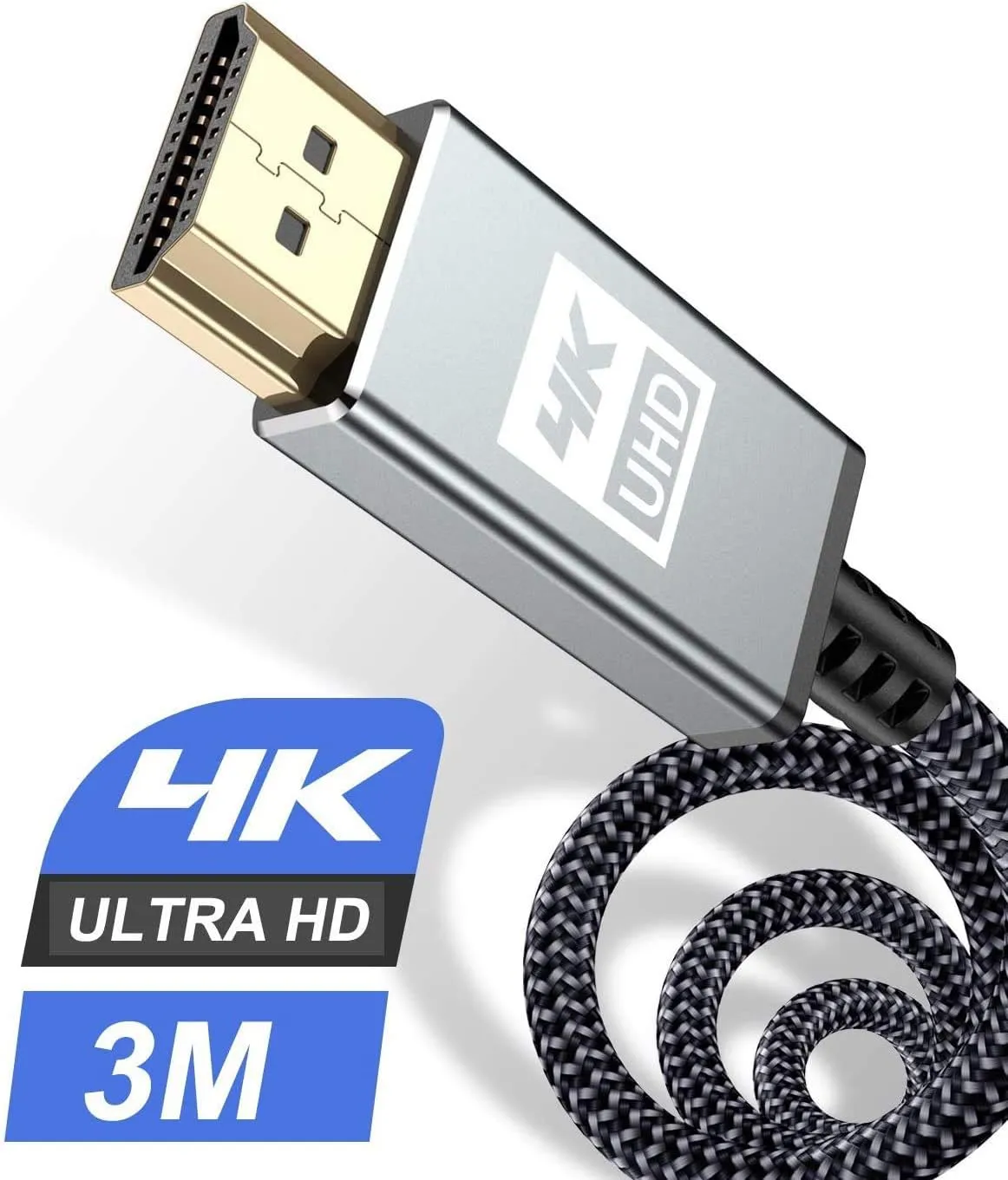 Bild von Sweguard 3 Meter 4K HDMI Kabel mit 60Hz und 18Gbps, vergoldeten Anschlüssen und Ethernet, kompatibel mit 4K UHD und HD 1080p