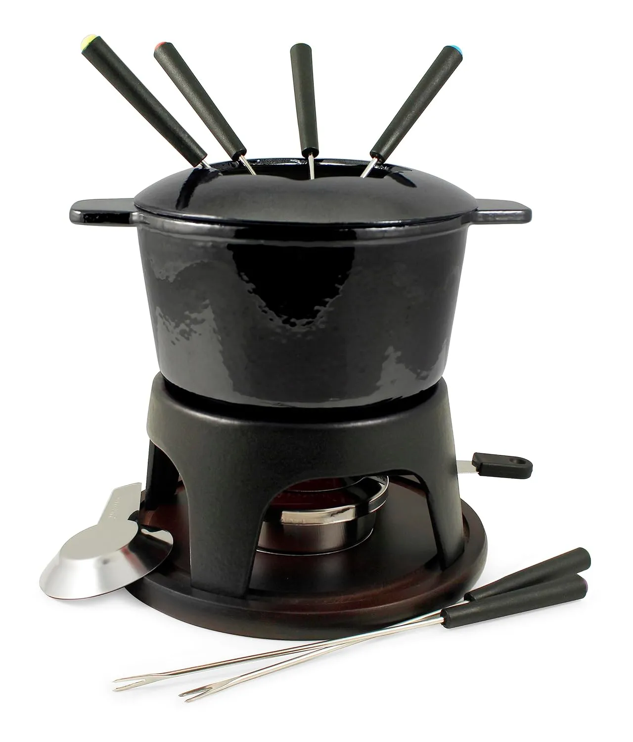 Bild von Swissmar F66708 Sierra Fondue Set 11-teilig aus Gusseisen und Edelstahl, 1,6 Liter für Fleisch, Käse und Schokolade, geeignet für 4 Personen