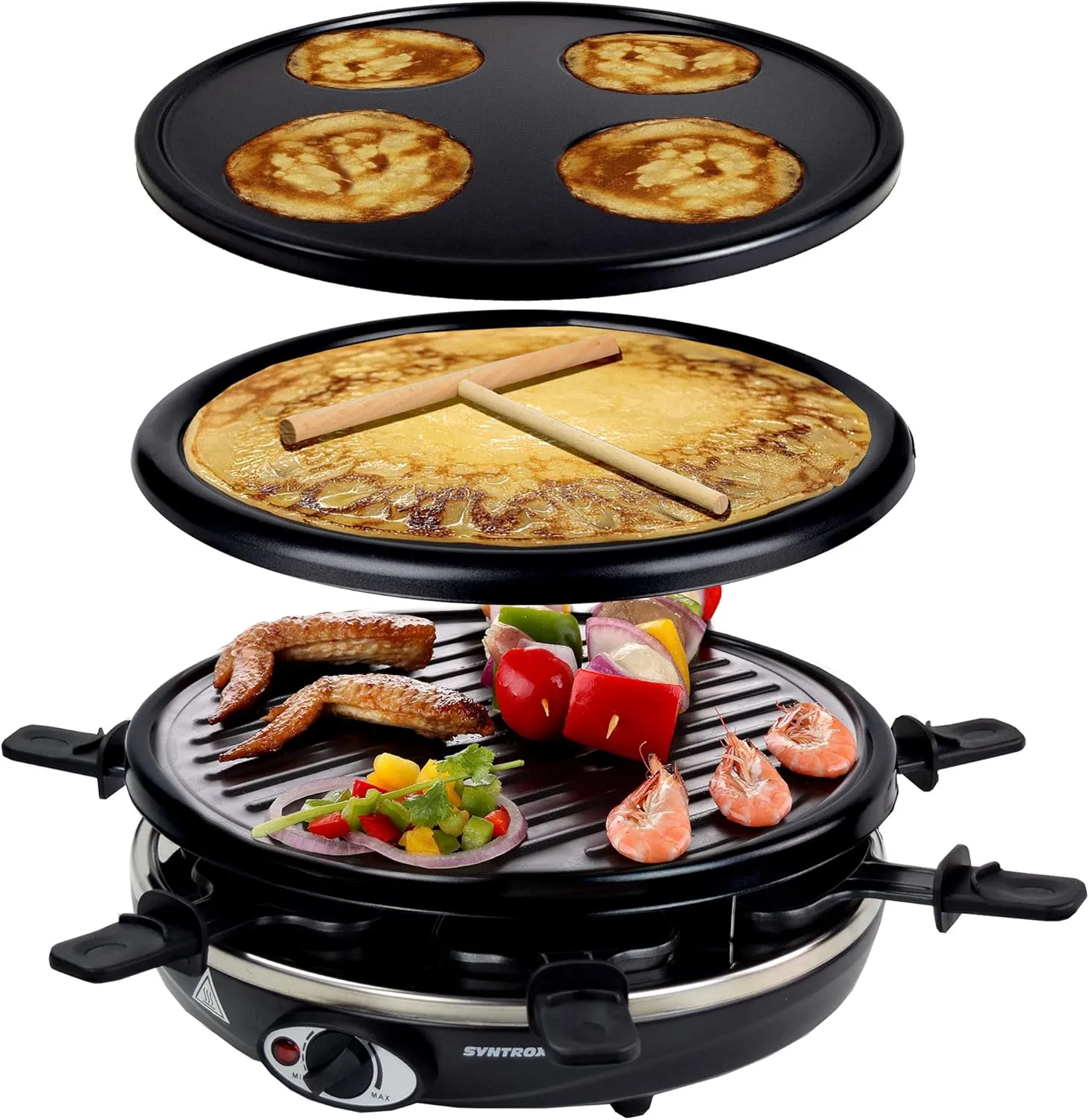 Bild von Syntrox Germany 4 in 1 Raclette und Crepemaker für 6 Personen RAC-1200W-Basel