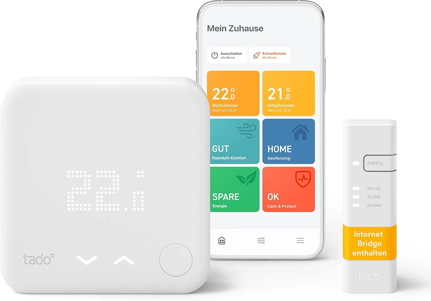 Bild von tado° Smart Home Thermostat V3+ für Fußbodenheizung und Boiler mit App-Steuerung und Sprachassistenten-Kompatibilität
