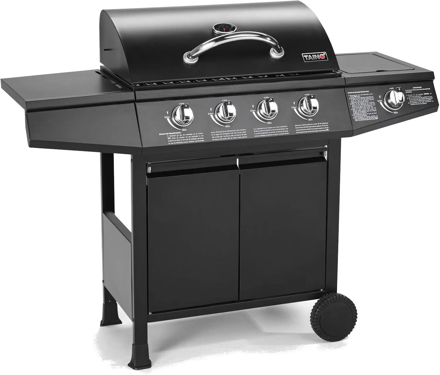 Bild von TAINO BASIC 4+1 Gasgrill aus Edelstahl mit Seitenkocher und TÜV-Zertifizierung