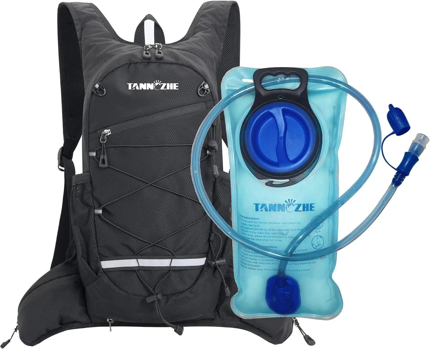 Bild von TANNOZHE Trinkrucksack mit 2 Litern Wasserblase für Outdoor-Sport und Aktivitäten wie Radfahren, Laufen und Wandern