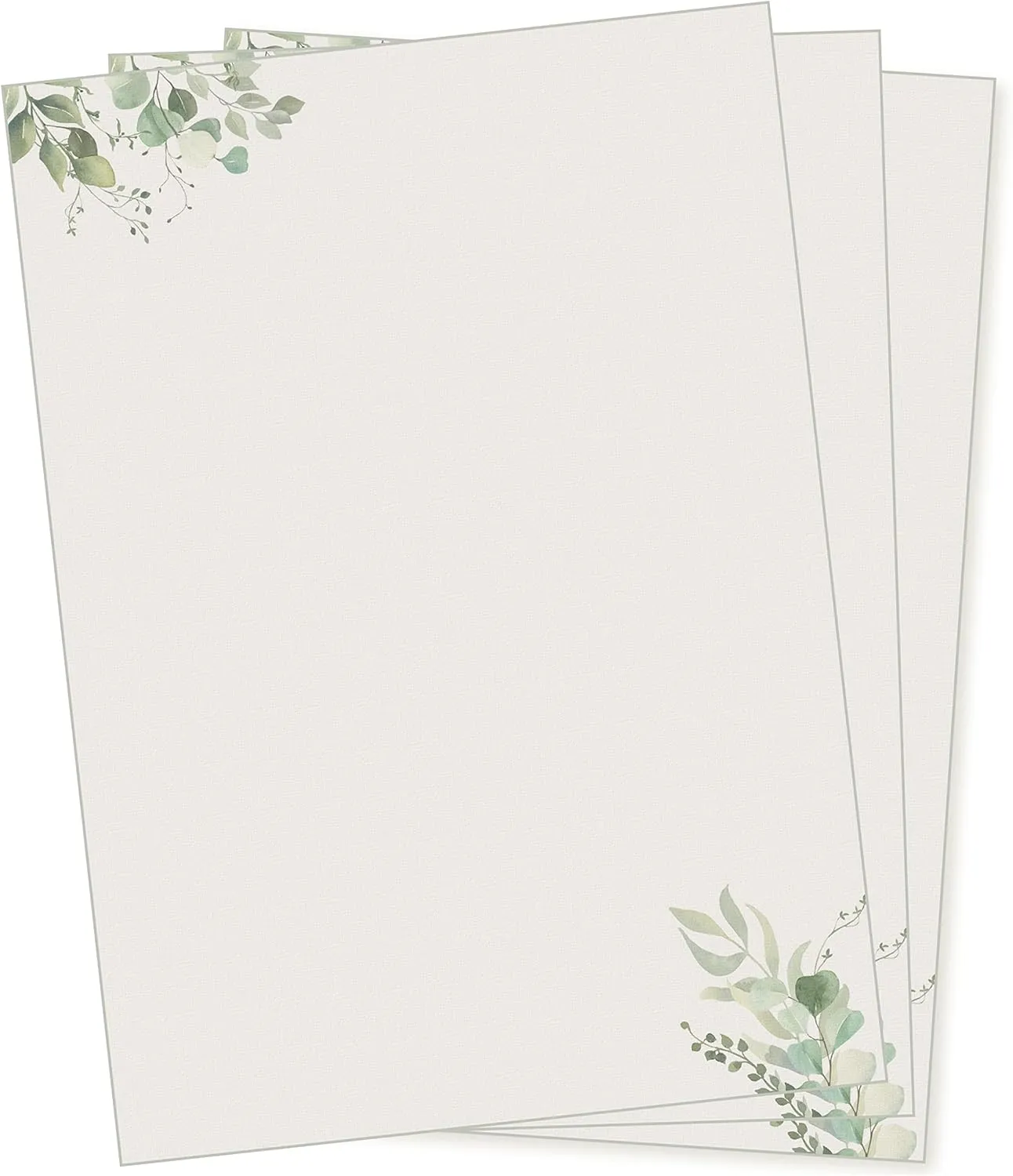 Bild von Tara Verde Briefpapier mit 50 Blatt im DIN A4 Format, beidseitig floral und nachhaltig aus Eukalyptus für Erwachsene