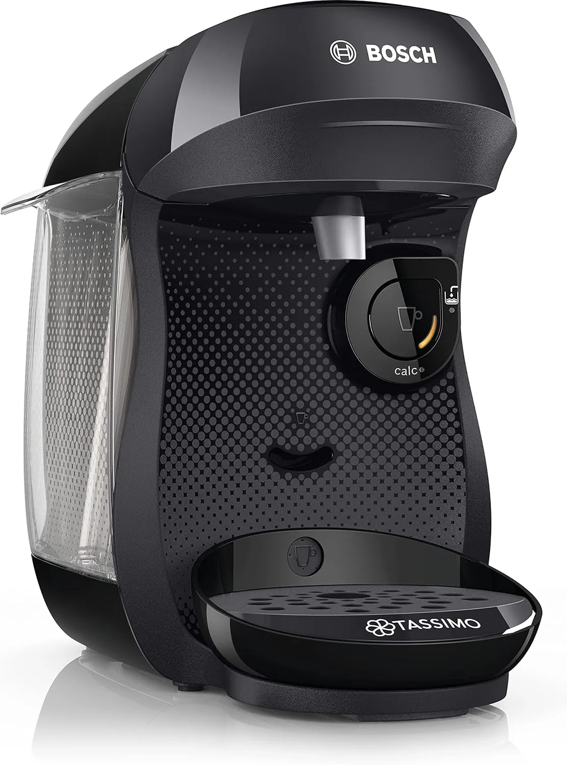 Bild von Tassimo Happy TAS1002N Kapselmaschine von Bosch in Schwarz/Anthrazit mit über 70 Getränken und 1400 Watt Leistung