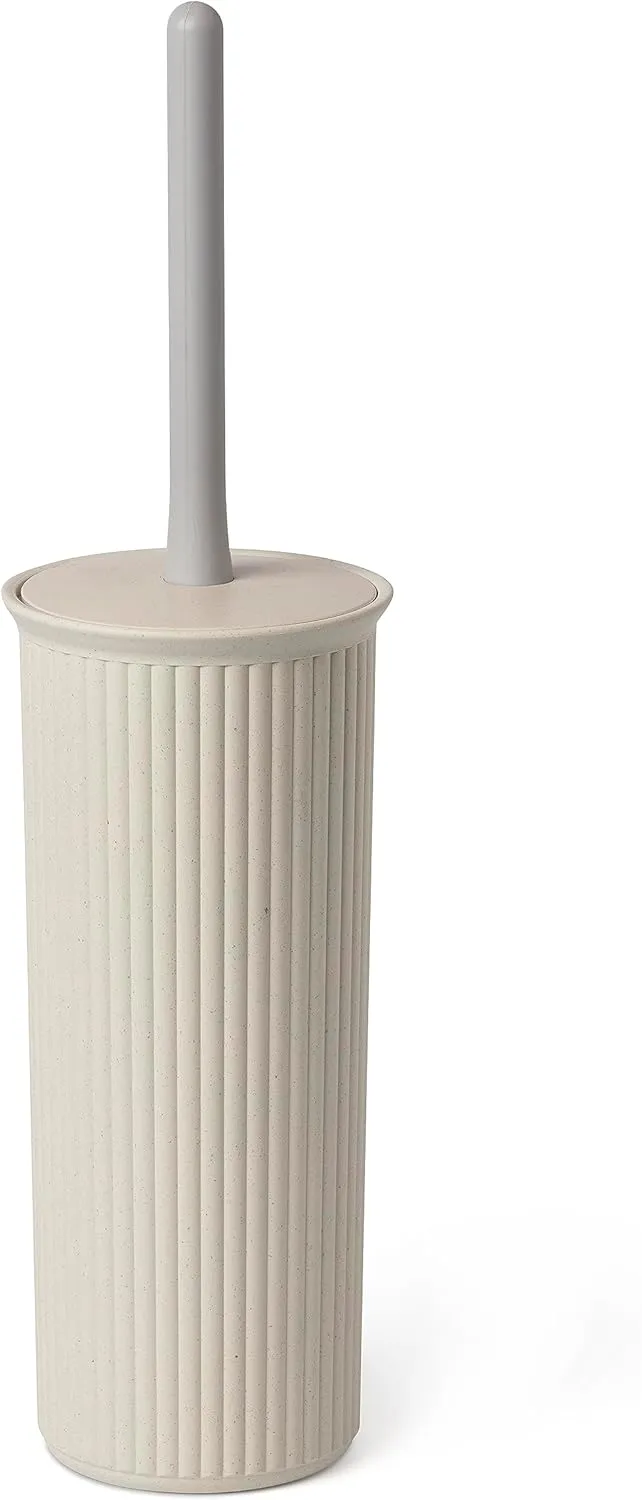 Bild von TATAY ECOHOME WC-Bürste aus recyceltem Kunststoff in Schwarz und Beige, Maße 9,5 x 9,5 x 39,5 cm