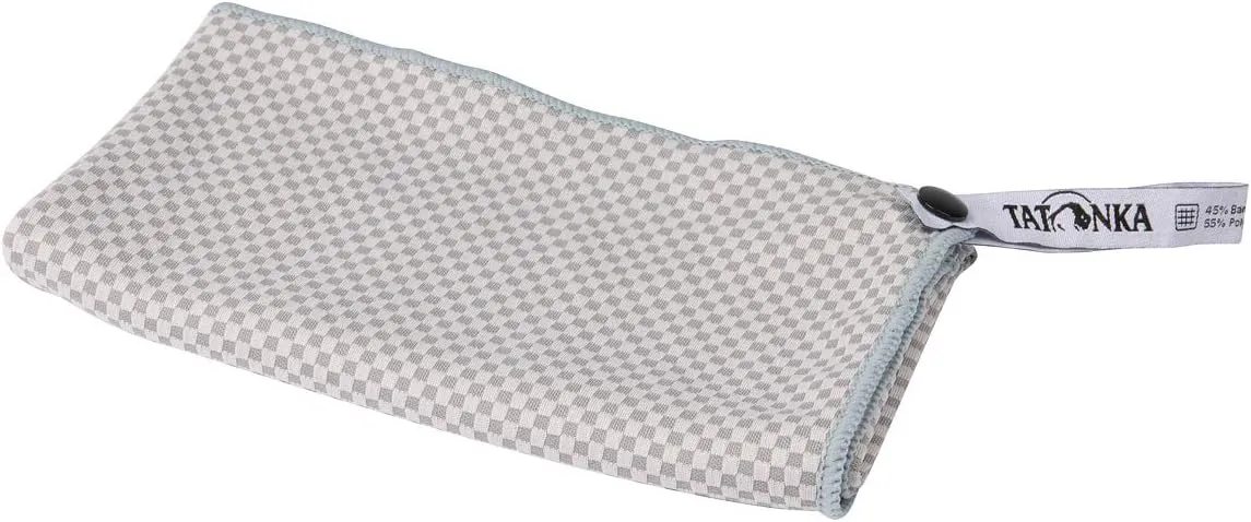 Bild von Tatonka Travel Towel Bamboo M Handtuch in Grau, 60x120 cm, ultraleicht, saugfähig und schnelltrocknend mit Packbeutel