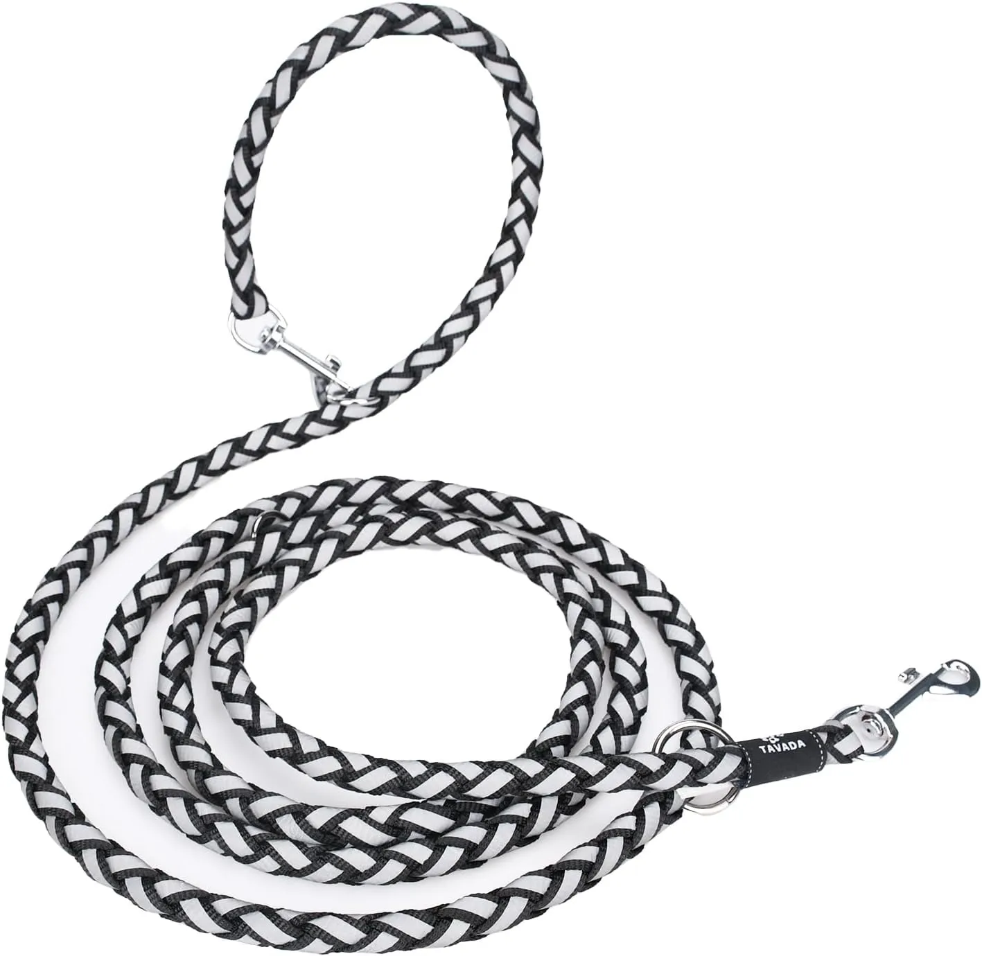 Bild von TAVADA reflektierende Hundeleine aus Nylon mit 2 Karabinern, 2,5 m verstellbar für kleine und mittelgroße Hunde