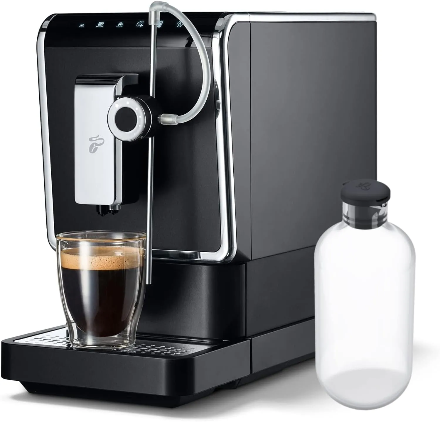 Bild von Tchibo Esperto Pro Kaffeevollautomat mit Glas Milchkaraffe und 600 ml Milchbehälter für Caffè Crema, Espresso und Milchspezialitäten