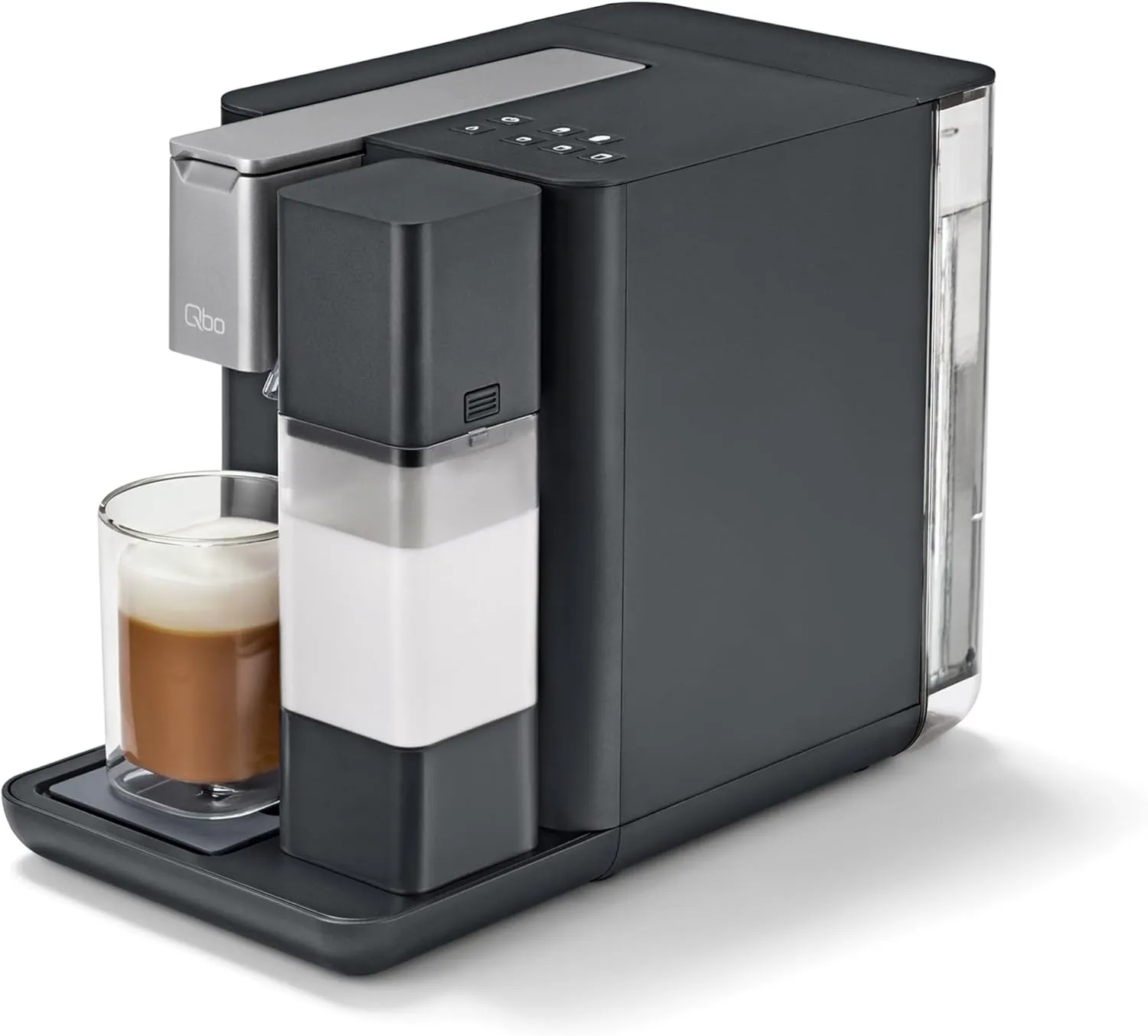 Bild von Tchibo Qbo Milk Master Premium Kapselmaschine in Gentle Grey mit abnehmbarem 300 ml Milchtank für Cappuccino und Espresso