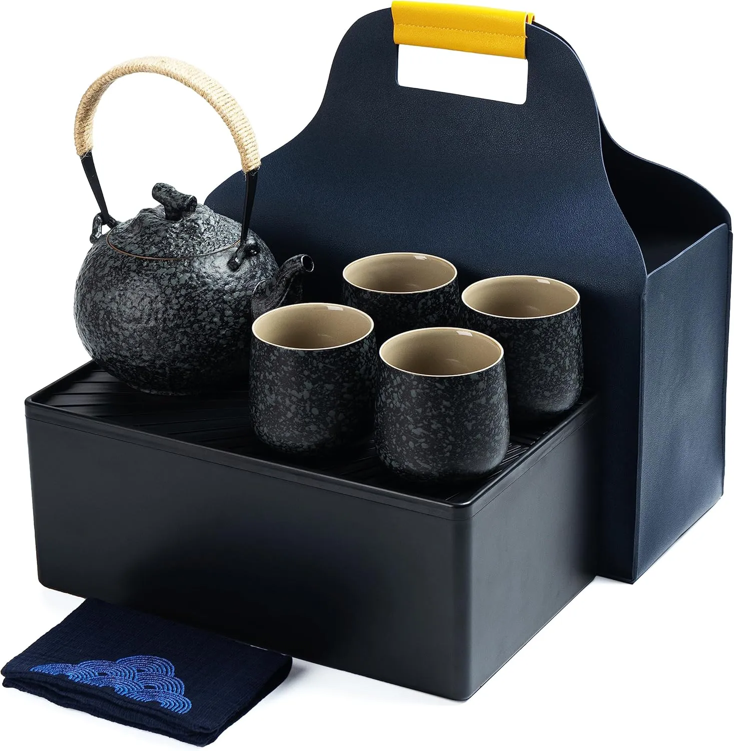 Bild von TEANAGOO Japanisches Teeset in Charcoal Grey mit einer 700ml Teekanne, vier 205ml Teetassen und einem Aufbewahrungsetui