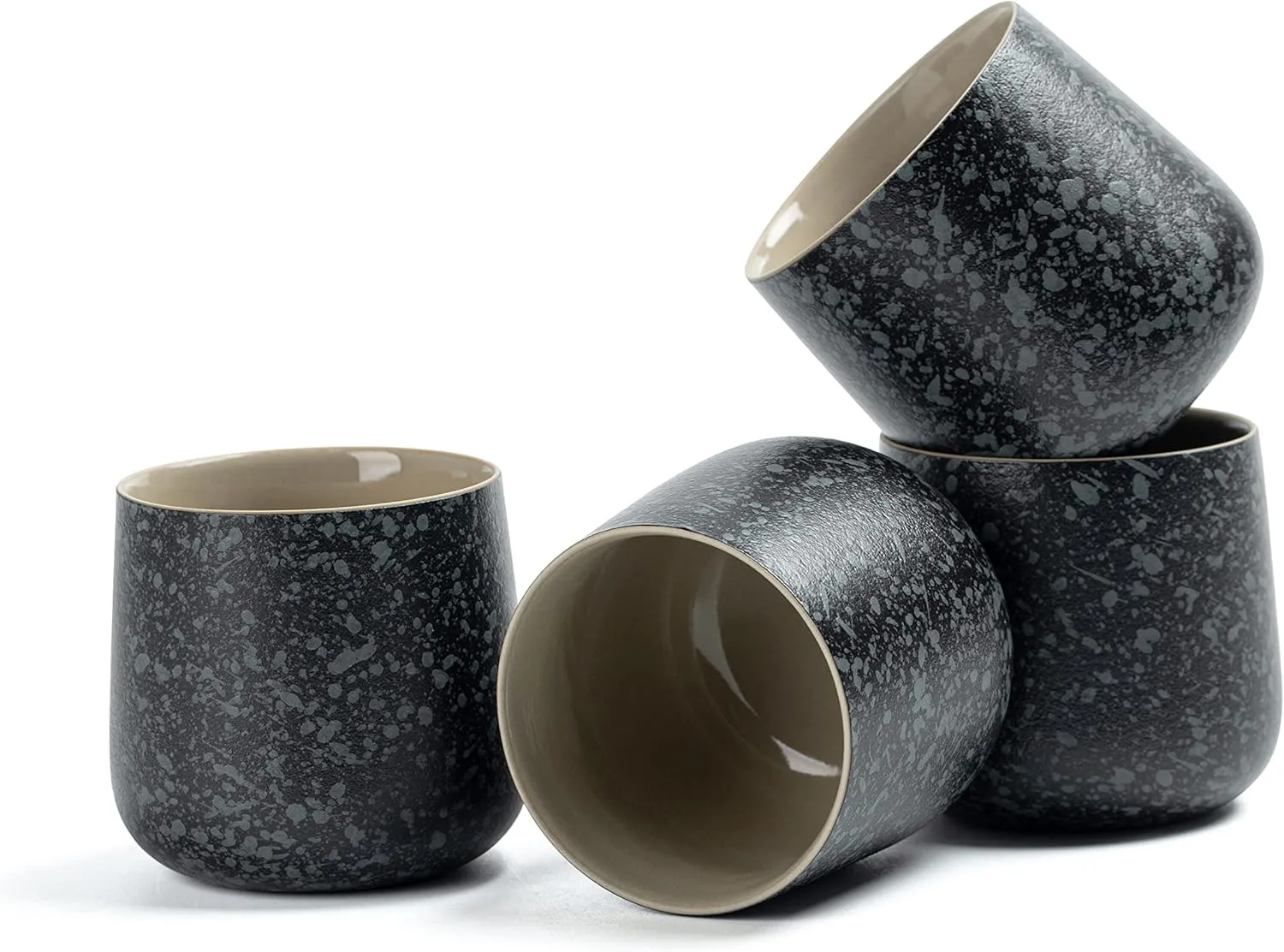 Bild von TEANAGOO Keramische japanische Teetasse in Charcoal Grey, 205 ml, im 4er Set ohne Henkel