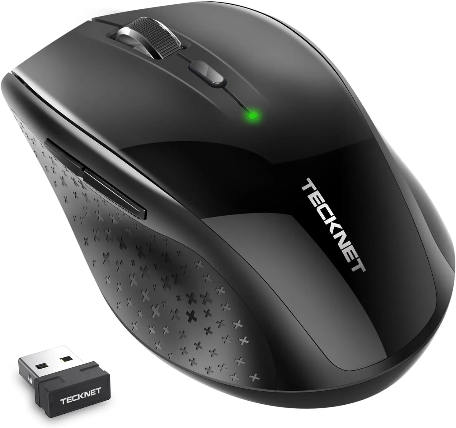 Bild von TECKNET kabellose Silent Maus mit 4800 DPI, 6 Tasten und Nano Empfänger in Schwarz