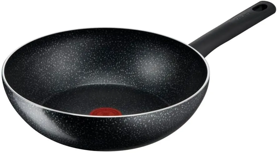 Bild von Tefal C28019 Wokpfanne mit 28 cm Durchmesser, THERMO-SIGNAL Technologie, sicherer Antihaftversiegelung und induktionsgeeignet, schwarz