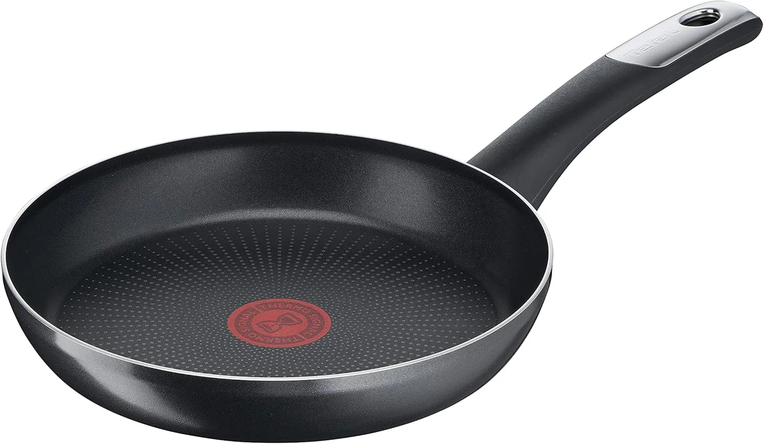 Bild von Tefal C38804 Titan Essential Bratpfanne mit 24 cm Durchmesser, Antihaftbeschichtung, Temperaturanzeige und spülmaschinenfestem Design in Schwarz