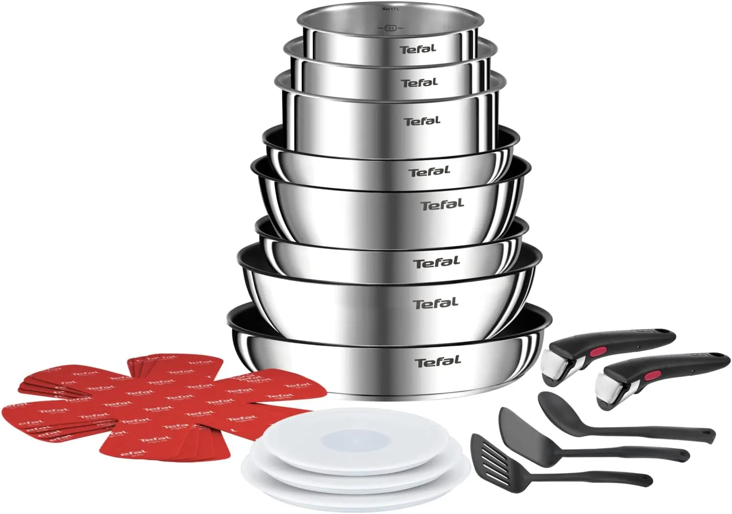 Bild von Tefal Ingenio Emotion L897SK04 20-teiliges Kochgeschirr Set mit Pfannen und Töpfen, abnehmbaren Griffen und Antihaftbeschichtung