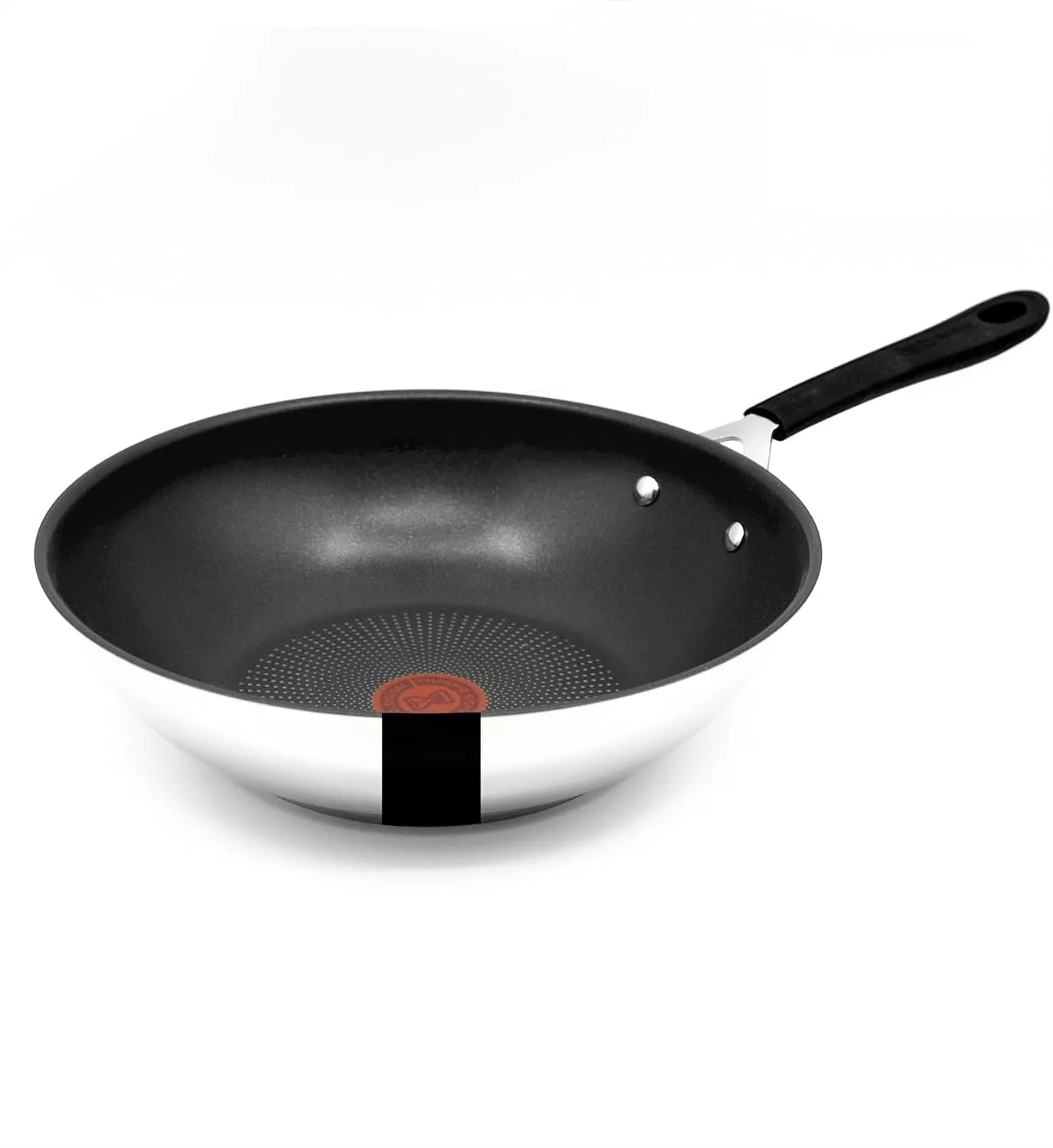 Bild von Tefal Jamie Oliver Wokpfanne 28 cm aus Edelstahl mit Antihaftbeschichtung und genietetem Griff, backofenfest, Modell E30