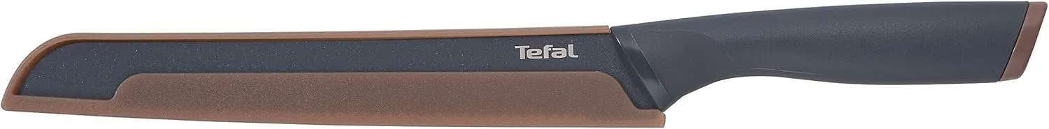 Bild von Tefal K12218 Fresh Kitchen Brotmesser mit 20 cm Klinge aus Edelstahl und Antihaftbeschichtung, ergonomischer Griff und farbiger Schutzhülle