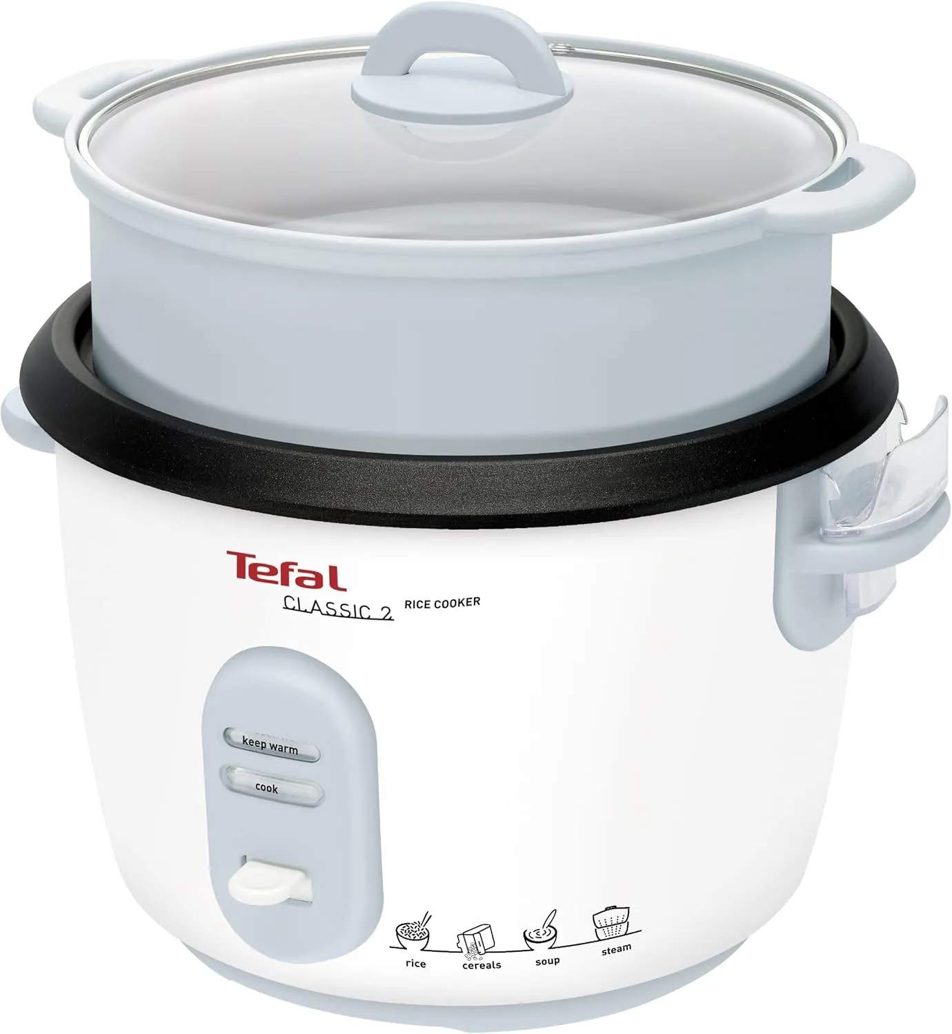 Bild von Tefal RK1011 Reiskocher mit 10 Tassen Fassungsvermögen, voreingestellten Kochprogrammen und Dampfkorb, 700W