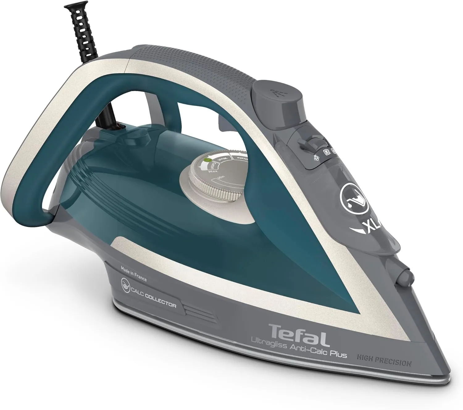 Bild von Tefal Ultragliss Plus FV6842 Dampfbügeleisen mit 2800 Watt, abnehmbarem Kalk-Kollektor und 50 g/min Dampfabgabe in Türkis/Grau