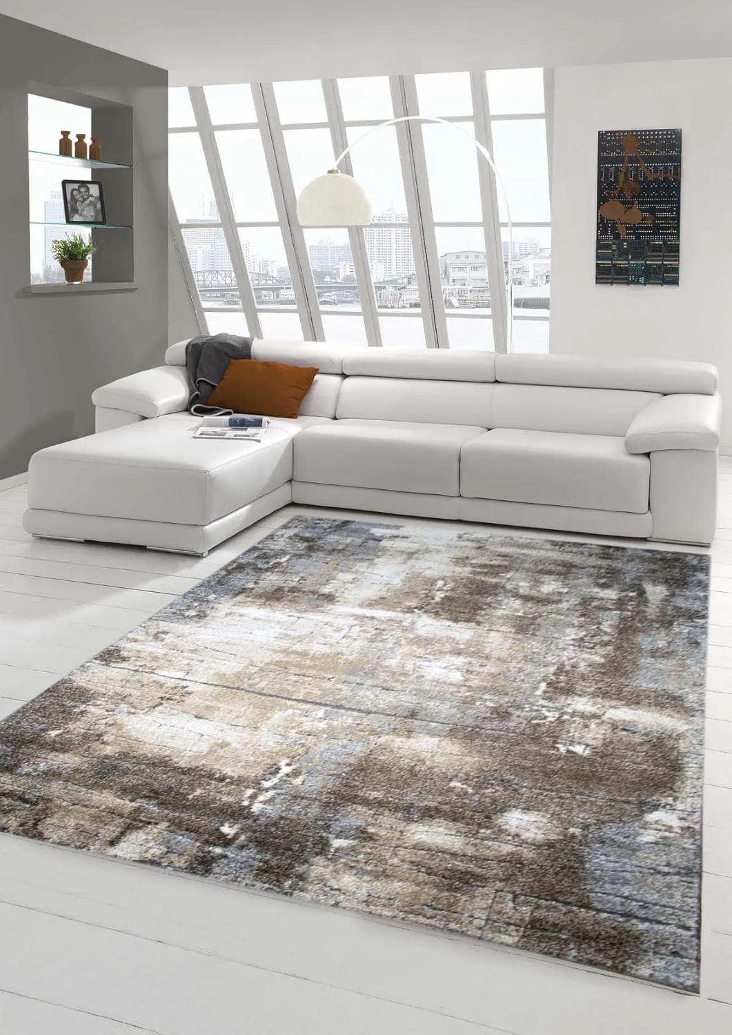 Bild von Teppich-Traum Designer Teppich in modernem abstraktem Design in Braun, Beige und Grau, Größe 160 x 230 cm