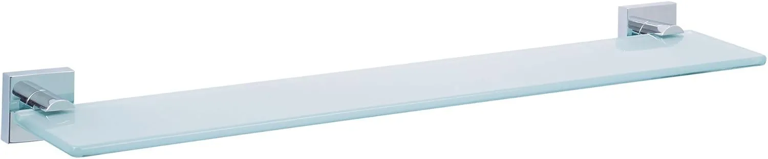 Bild von tesa EKKRO Glasablage aus satiniertem Glas mit verchromter Halterung, 600 mm x 50 mm x 120 mm, zur Wandbefestigung ohne Bohren