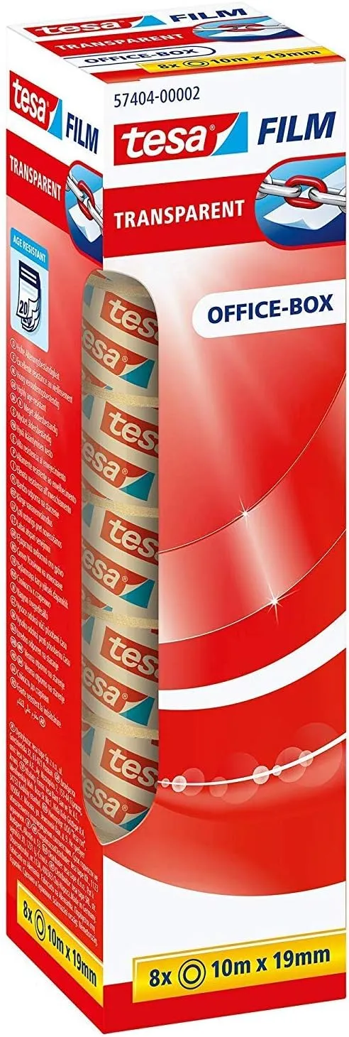 Bild von tesafilm Transparentes Klebeband 10 m x 19 mm im 8er Pack