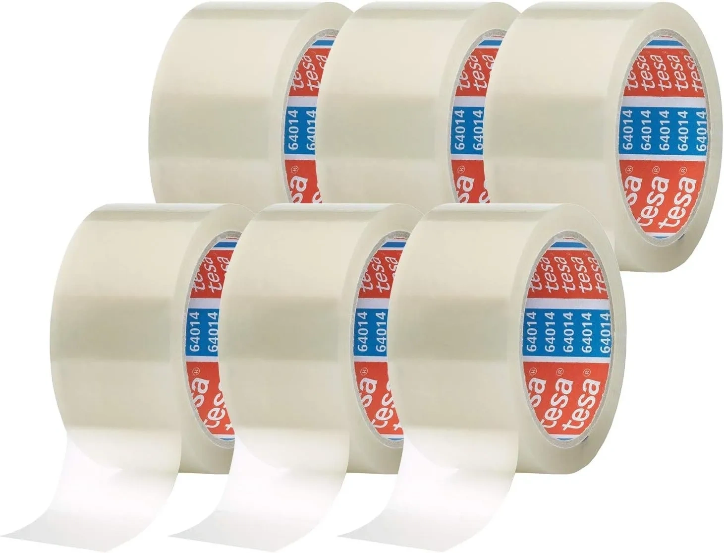 Bild von Tesapack 64014 6er Pack transparentes Paketklebeband mit 6 Rollen à 66 m, geräuscharm
