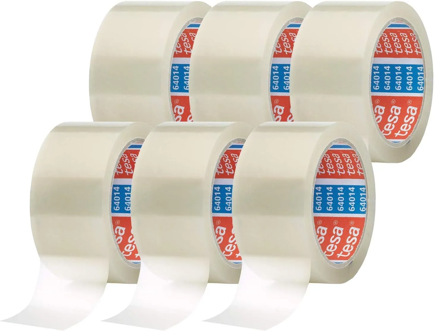 Bild von tesapack 64014 Geräuscharmes Paketklebeband im 6er Pack, transparent, 6 Rollen à 66 m