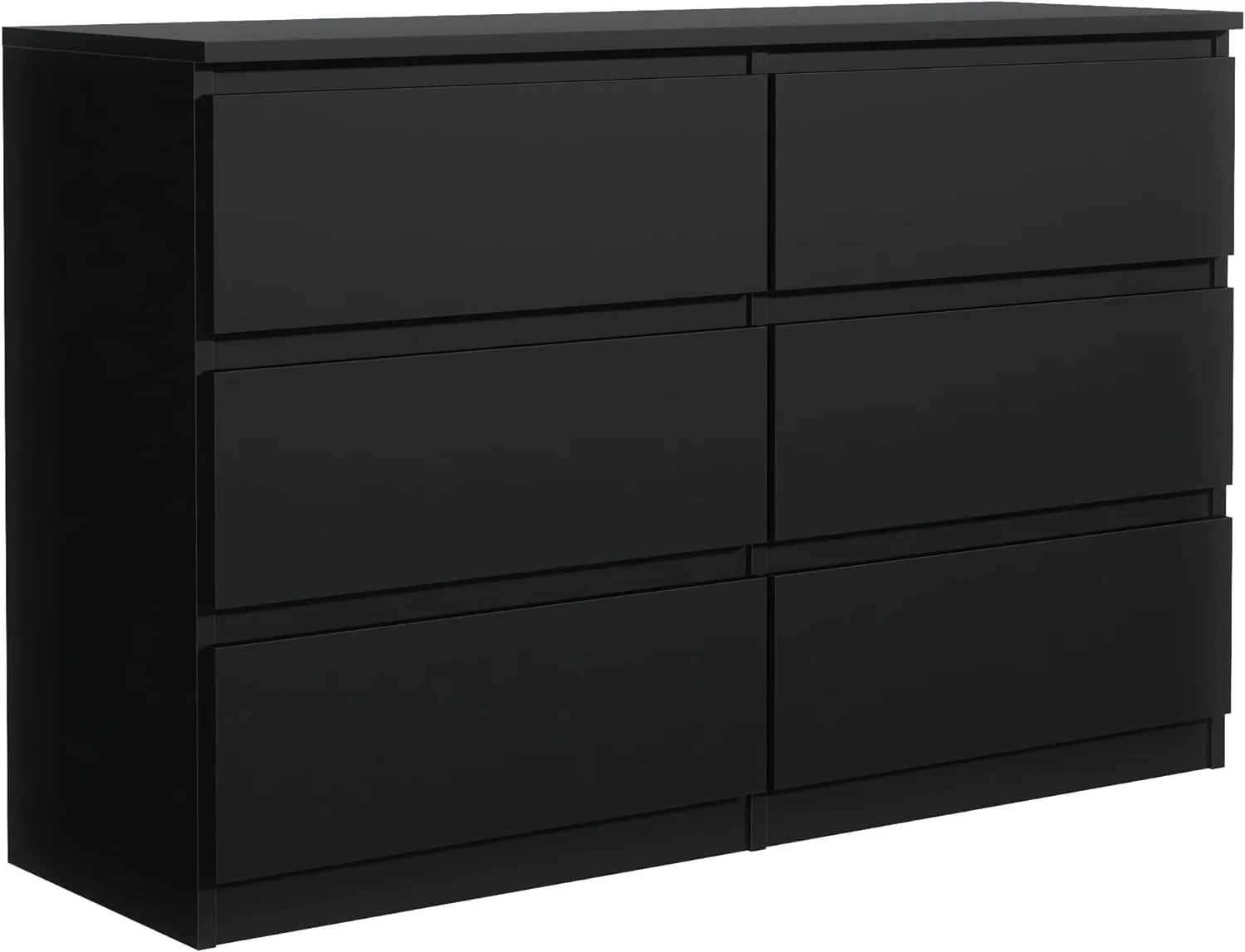 Bild von Tesconcept Kommode mit 6 Schubladen in Schwarz Matt, 119 cm, für Wohnzimmer und Schlafzimmer, aus 16 mm Spanplatte