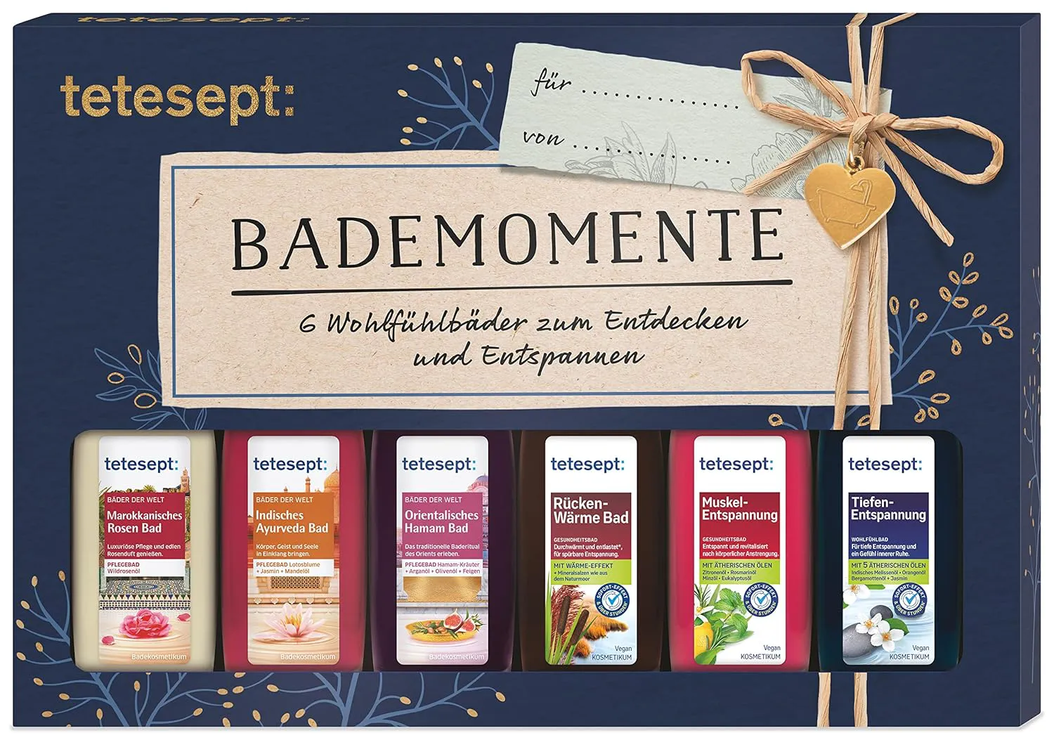 Bild von Tetesept Bäder Geschenkset mit 6 Badezusätzen à 20 ml, ideal als Präsent für jeden Anlass