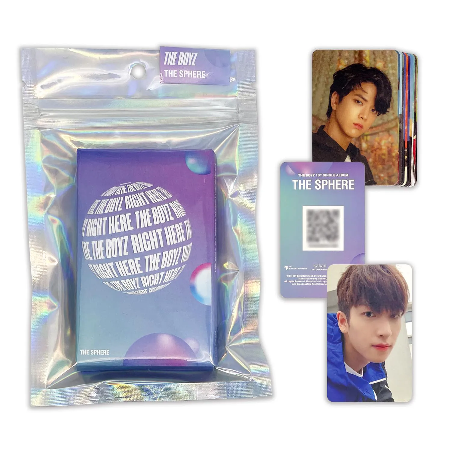 Bild von THE BOYZ 1st Single Album The Sphere Dream Version mit Case, Mini Card, Selfie Photocard, offizieller Photocard, spezieller Photocard, digitalen Inhalten und zwei Pin Button Badges