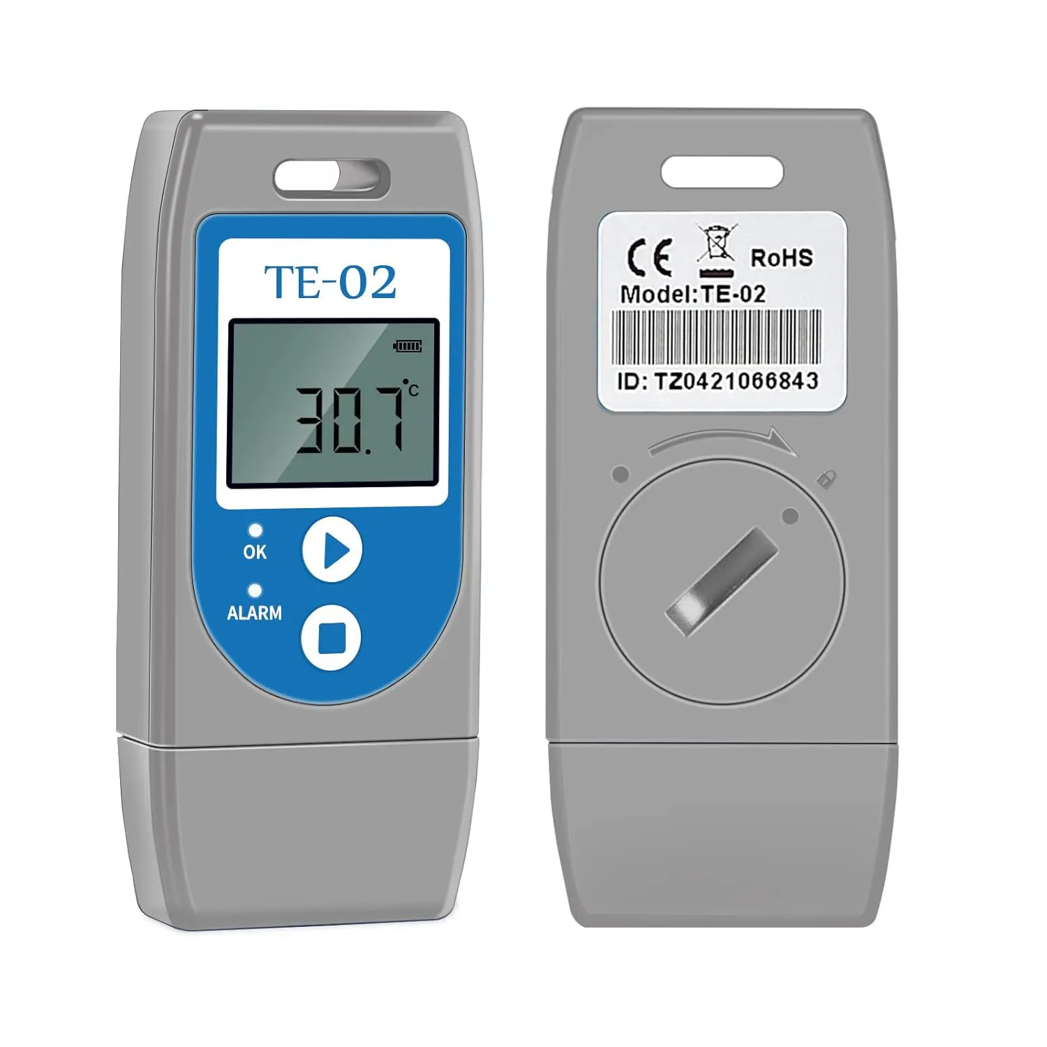 Bild von ThermElc TE-02 USB Temperatur Datenlogger mit 32000 Speicherkapazität und LCD Bildschirm zur Erstellung von PDF und CSV Dateien
