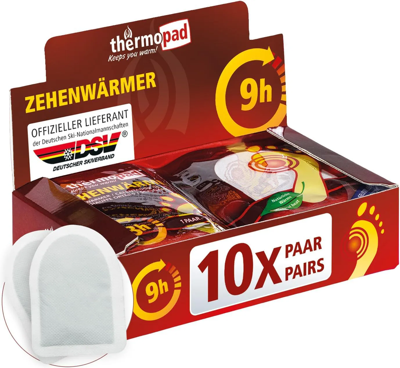 Bild von Thermopad Zehenwärmer Original mit 10 Paar Wärmepads für 8 Stunden Wärme, ideal für Outdoor-Aktivitäten und Ski-Schuhe