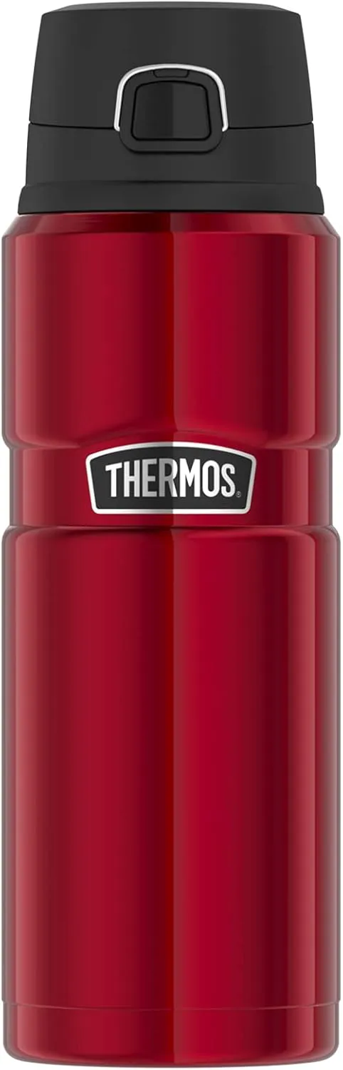 Bild von THERMOS Stainless King Flasche 0,70 l in Cranberry Rot mit Safe Flow Lid, hält 15 Stunden heiß und 24 Stunden kalt, spülmaschinenfest und BPA-frei