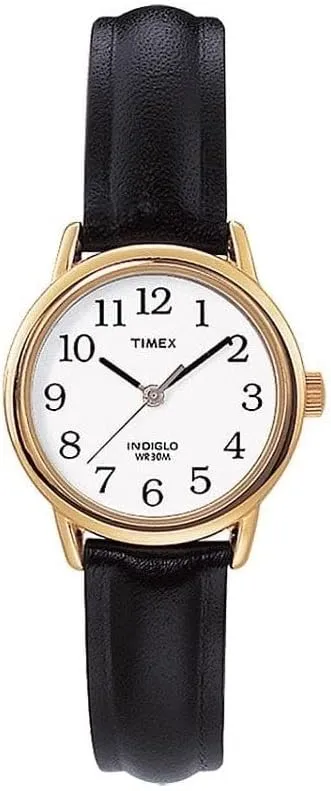 Bild von Timex Damenarmbanduhr in Weiß mit analogem Ziffernblatt und Lederarmband